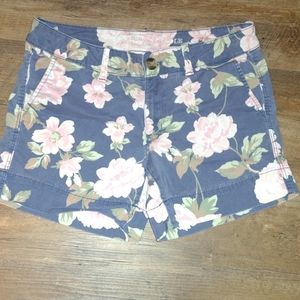 American Eagle Outfitters, Navy blue and pink floral midi shirts. Size 10